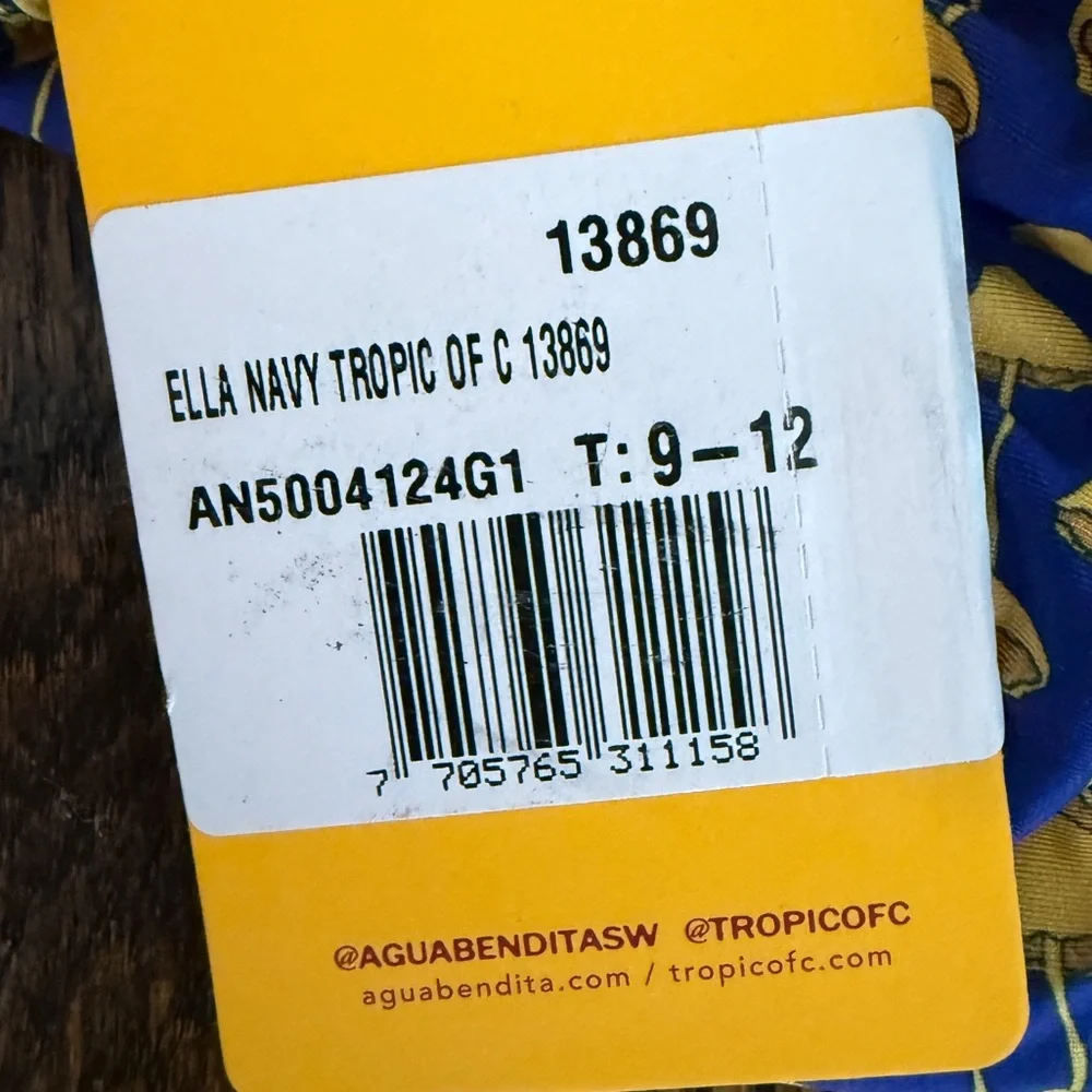 Agua Bendita Blue and Yellow Mushroom Print Kids Swim Bottoms 9-12 m Ella Navy